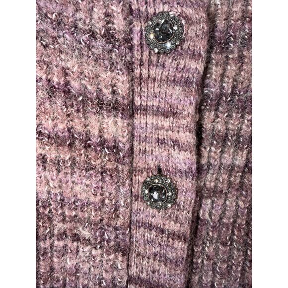 Who What Wear Womens Button-Up Wool Blend Cardigan Plum 🍆 Sweater Small - Picture 4 of 12